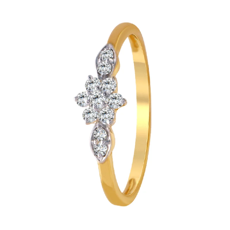 women’s platinum rings-18KT (750) Yellow Gold And Diamond Ring For Women