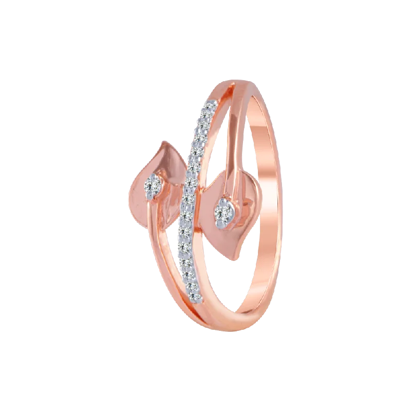 women’s gemstone rings-18KT (750) Rose Gold And Diamond Ring For Women