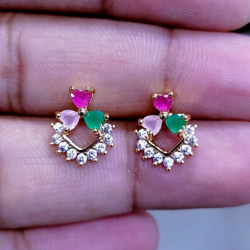 women’s birthstone stud earrings-Aamrapali Gold Plated AD  Studs Earrings