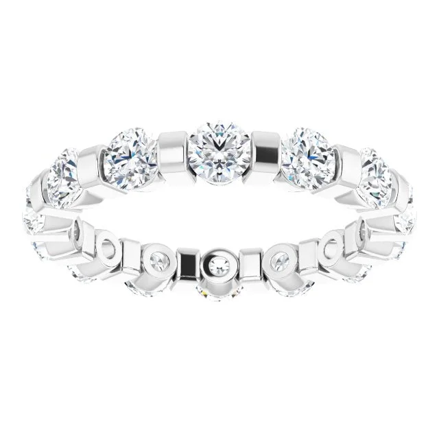 women’s luxury gemstone rings-1.60 ct. Round Diamond Eternity Band Bar Set Diamond Ring