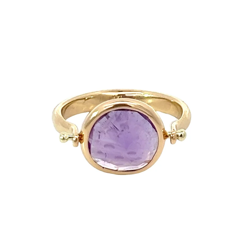 women’s promise rings-women’s promise rings-Purple Amethyst Spinner Ring