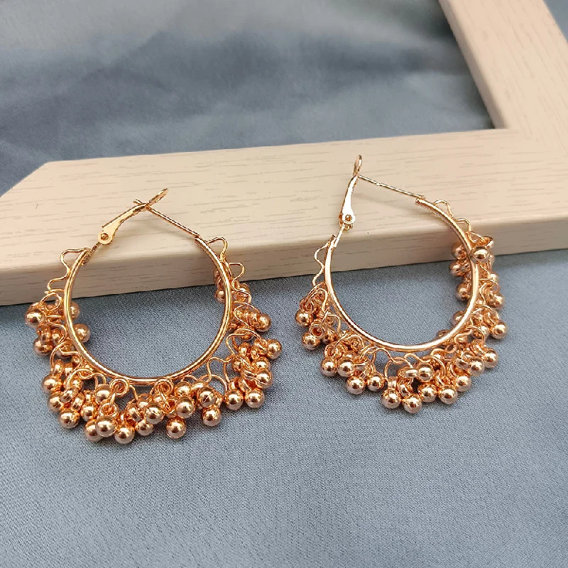 women’s heart-shaped earrings-Viky Rose Gold Plated Hoop Earrings