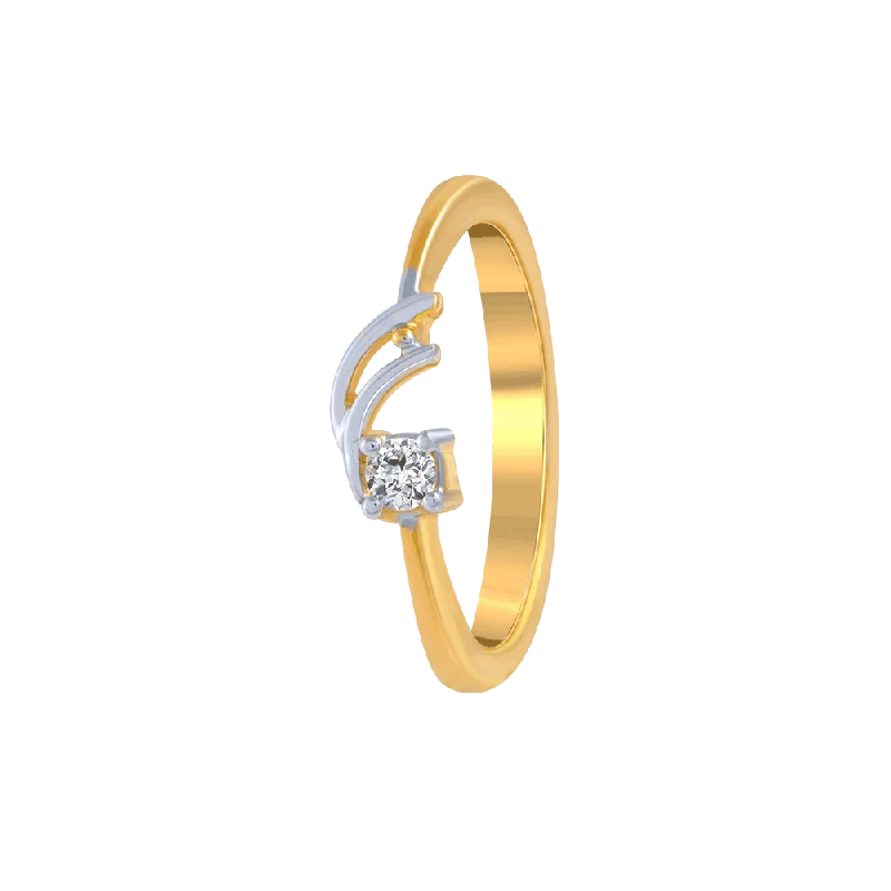 women’s vintage diamond rings-18KT (750) Yellow Gold And Diamond Ring For Women