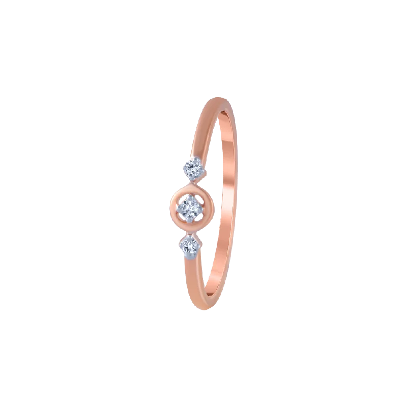 women’s colored gemstone rings-18KT (750) Rose Gold And Diamond Ring For Women