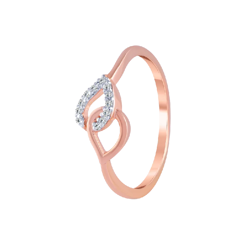 women’s custom rings-18KT (750) Rose Gold And Diamond Ring For Women