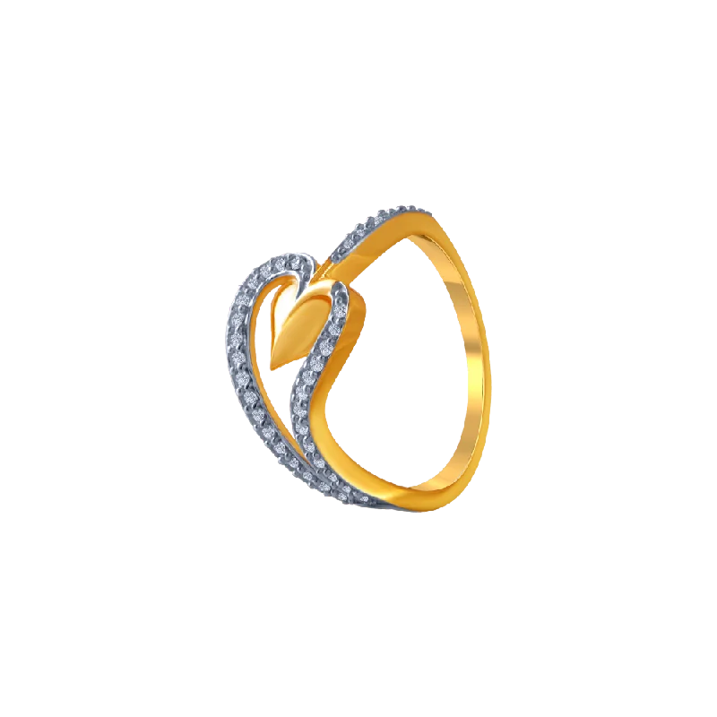 women’s birthstone rings-14KT (585) Yellow Gold And American Diamond Ring For Women