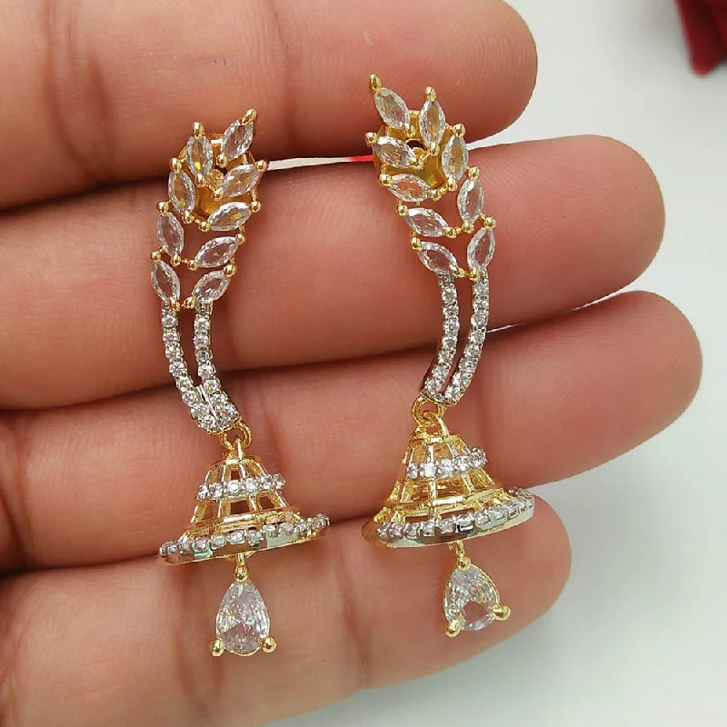 women’s luxurious earrings-Pooja Bangles Gold Plated Austrian Stone Dangler Earrings