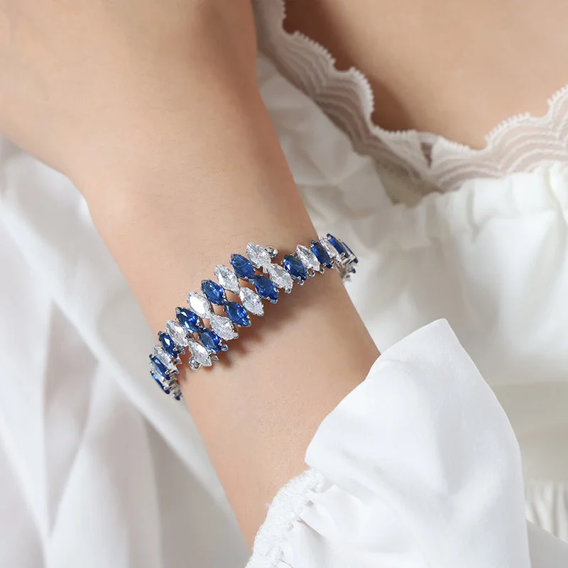 Z233-Blue Zircon Steel Bracelet