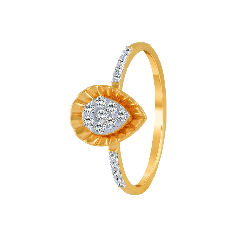 women’s sparkling rings-18KT (750) Yellow Gold And Diamond Ring For Women