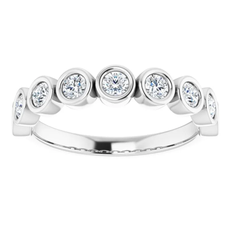 women’s vintage rings-women’s vintage rings-14K White 1/2 CTW Natural Diamond Anniversary Band