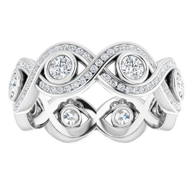 women’s infinity rings-1.25 ct. Round Diamond Eternity Band Vintage Inspired Diamond Ring