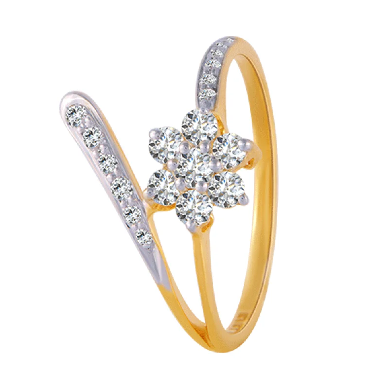 women’s round-cut rings-18KT (750) Yellow Gold And Diamond Ring For Women