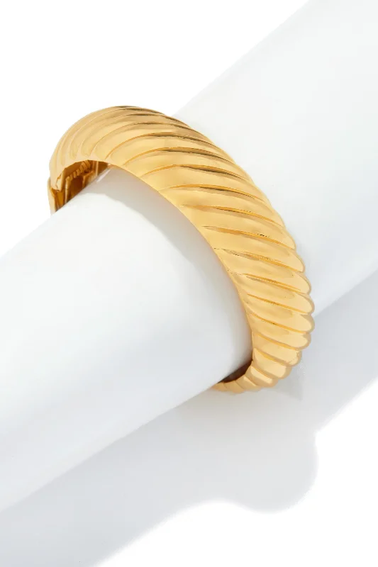 women’s celestial bangles-Mariza Textured Bangle - Gold