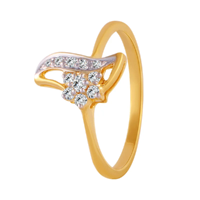 women’s luxury diamond rings-18KT (750) Yellow Gold And Diamond Ring For Women