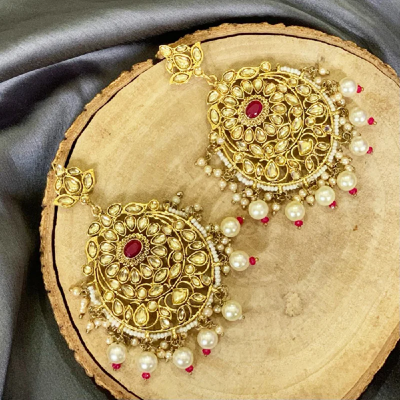 women’s solitaire earrings-Deep Enterprises Gold Plated Kundan Dangler Earrings (Assorted Colors)