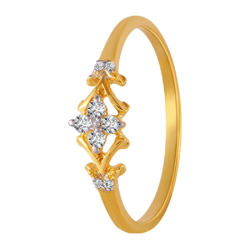 women’s classic solitaire rings-18KT (750) Yellow Gold And Diamond Ring For Women