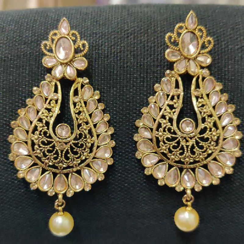 women’s opal earrings-Shreeji Gold Plated Dangler Earrings