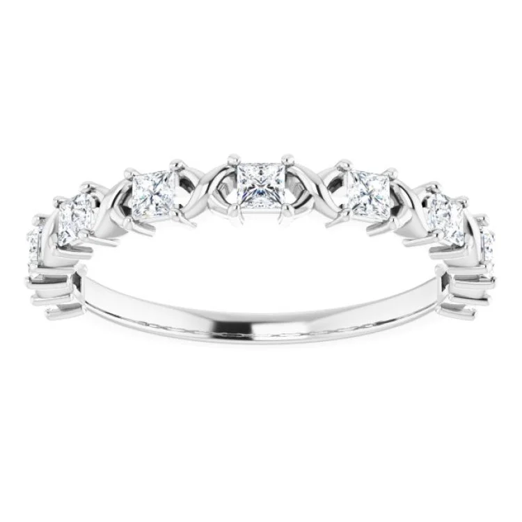 women’s cubic zirconia rings-women’s cubic zirconia rings-Platinum 1/2 CTW Natural Diamond Anniversary Band