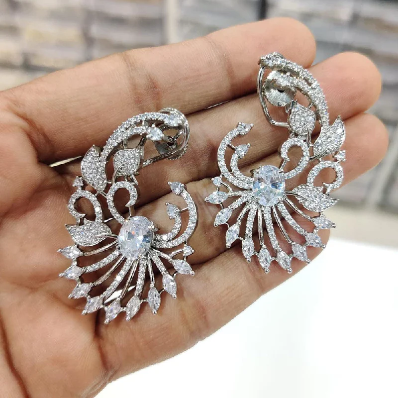 women’s matching earrings-Manisha Jewellery Silver Plated Dangler Earrings