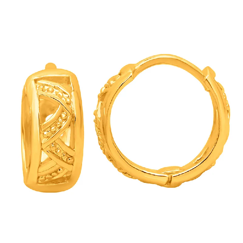 women’s fashion earrings-Mahi Gold Plated Exquisite Piercing Hoopp Bali Single Mens Earrings (BB1101024G)