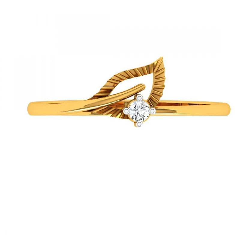 women’s radiant-cut rings-18KT (750) Yellow Gold Diamond Ring For Woman