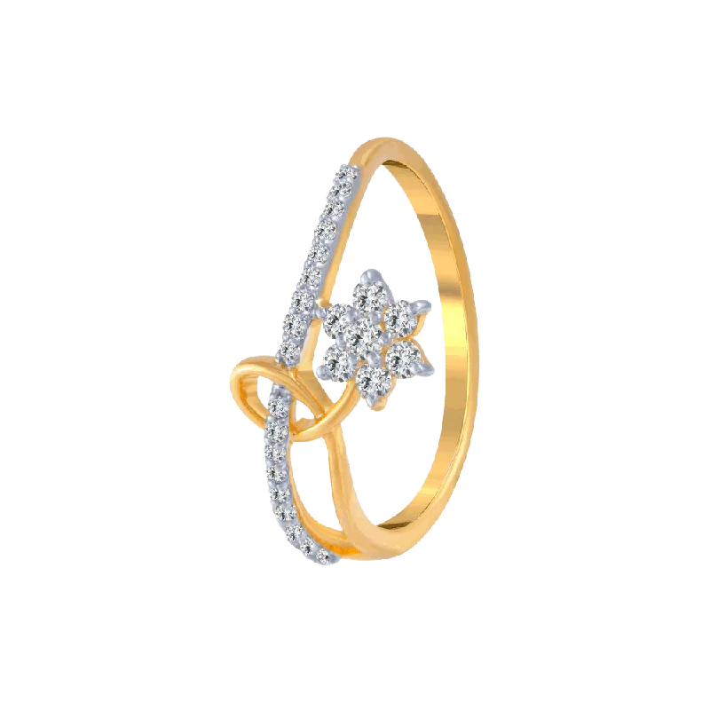 women’s designer rings-18KT (750) Yellow Gold And Diamond Ring For Women