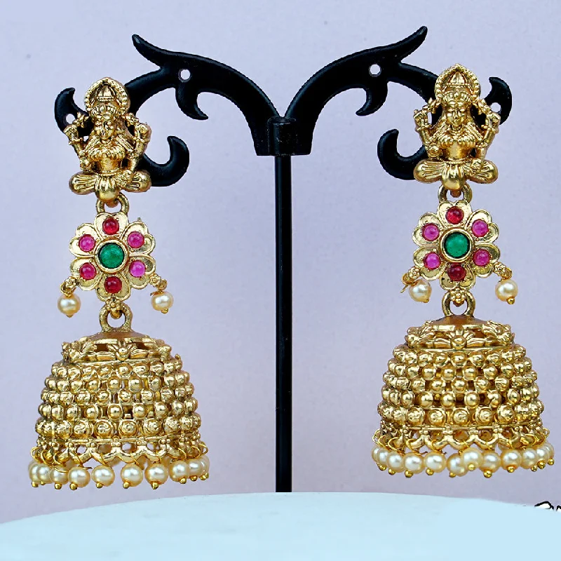 women’s silver earrings-Diksha Collection Gold Plated Jhumki Earrings