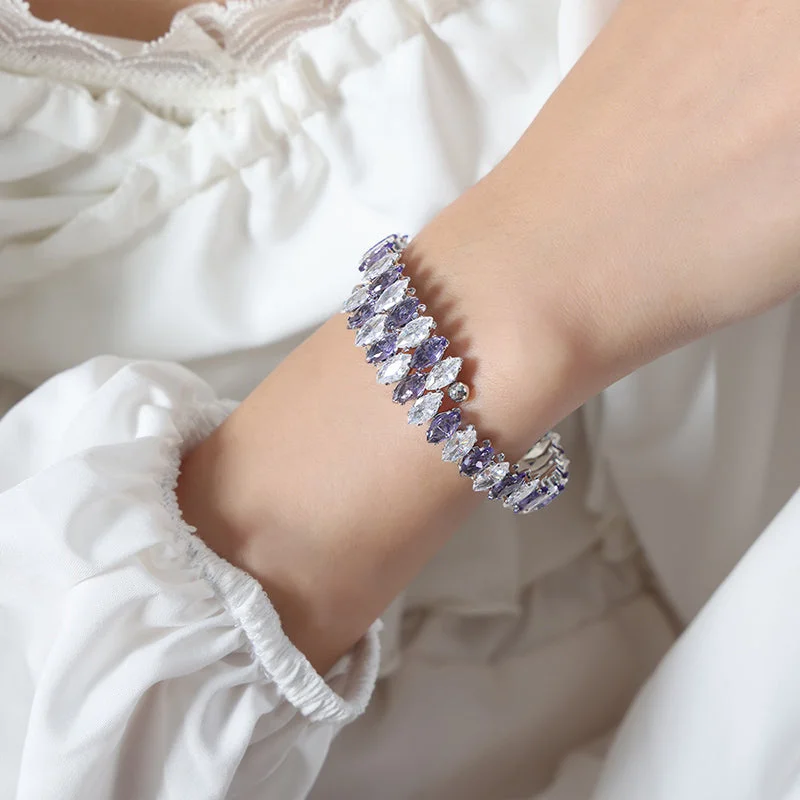 Z233-Purple Zircon Steel Bracelet