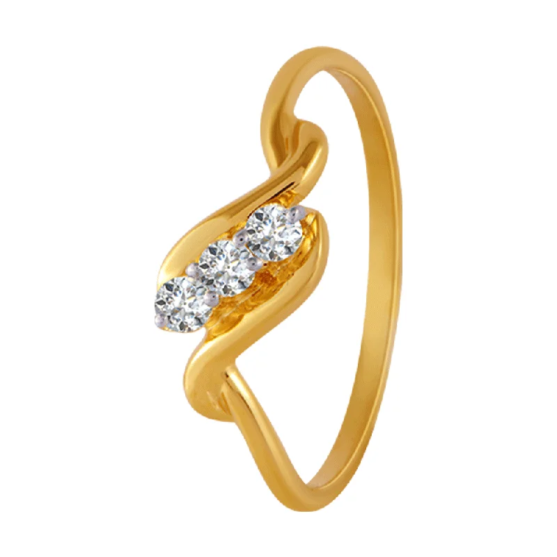 women’s minimal rings-18KT (750) Yellow Gold And Diamond Ring For Women