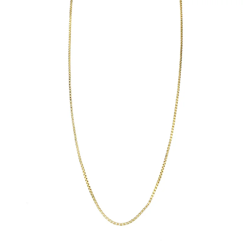 women’s diamond necklaces-women’s diamond necklaces-18K Yellow Gold Box Chain Necklace