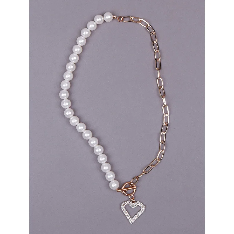 women’s infinity diamond necklaces-women’s infinity diamond necklaces-Odette Best Of Both Worlds Pearl Heart Pendant Necklace