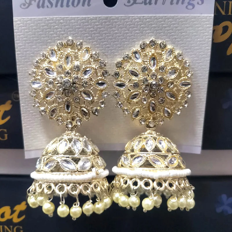 women’s hoop gold earrings-Manisha Jewellery Kundan Jhumki Earrings