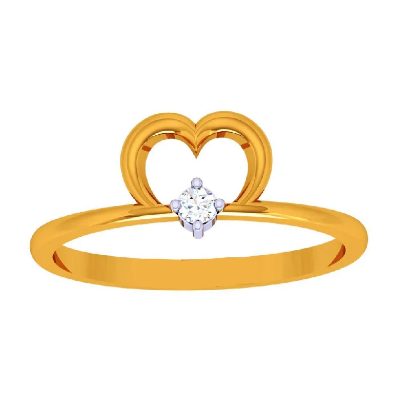 women’s luxury gemstone rings-18k Heartfelt Diamond Ring