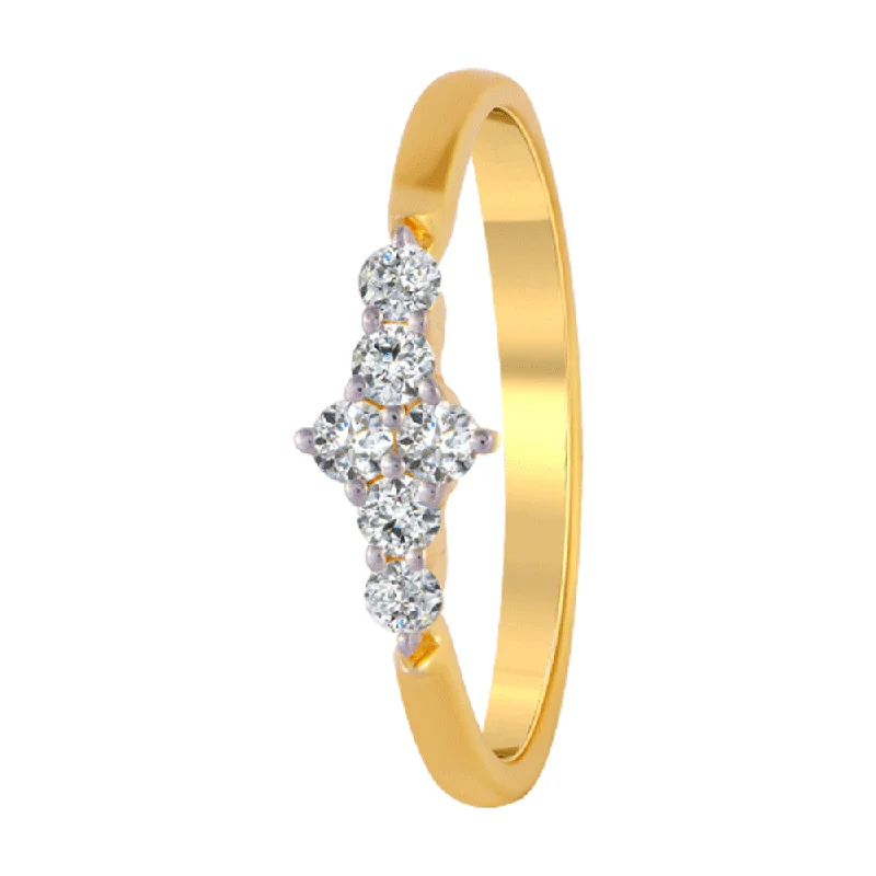 women’s gold-plated rings-18KT (750) Yellow Gold And Diamond Ring For Women