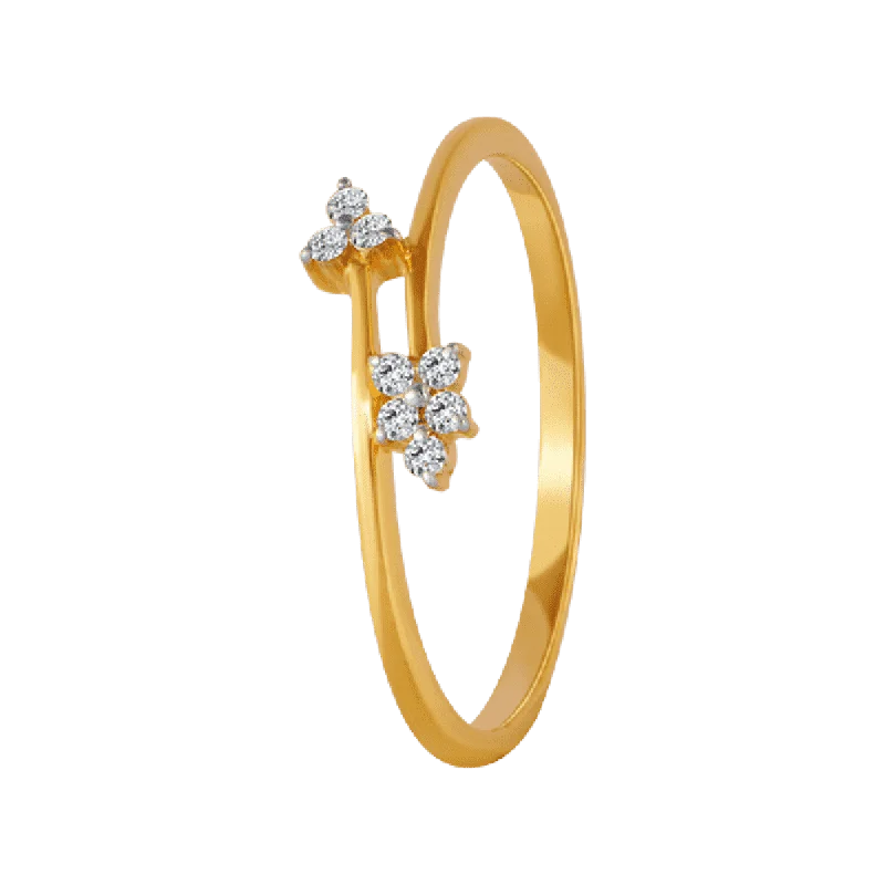 women’s chunky rings-18KT (750) Yellow Gold And Diamond Ring For Women