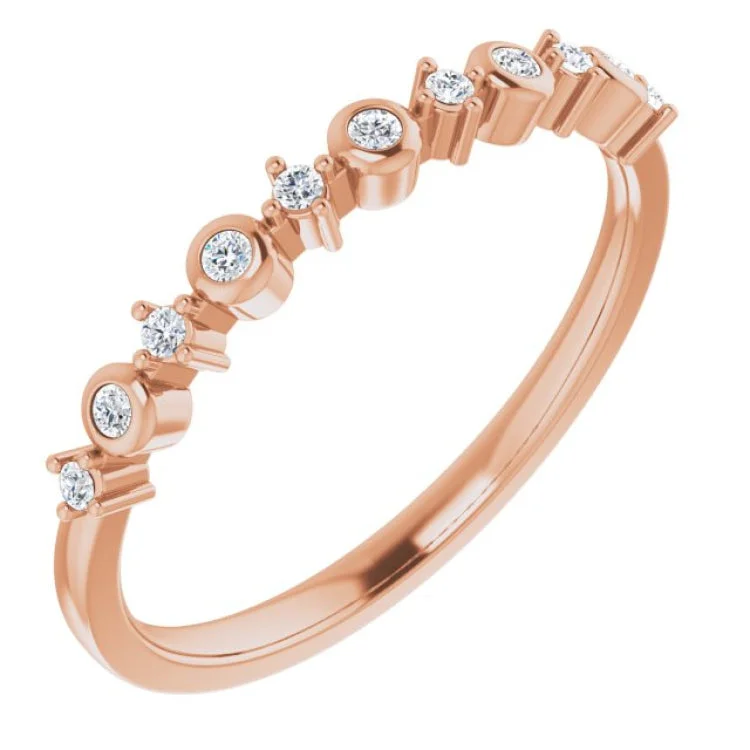 women’s plain gold rings-14K Rose 1/10 CTW Natural Diamond Ring