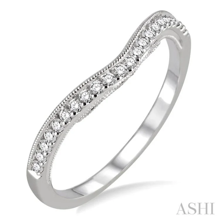 women’s eternity rings-women’s eternity rings-1/6 Ctw Round Cut Diamond Wedding Band in 14K White Gold