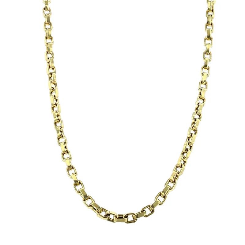 women’s romantic necklaces-women’s romantic necklaces-18K Square Link Chain Necklace