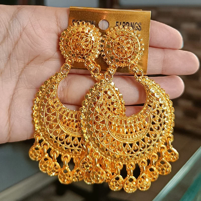 women’s personalized earrings-Mahavir Dye Gold Dangler Earrings