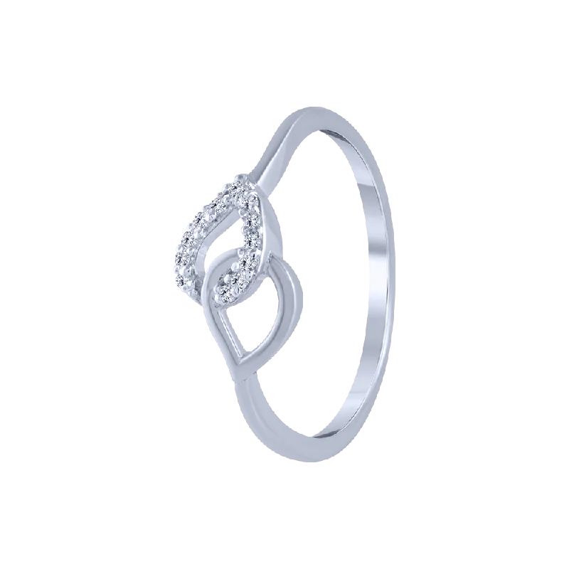 women’s vintage-inspired rings-18KT (750) White Gold And Diamond Ring For Women