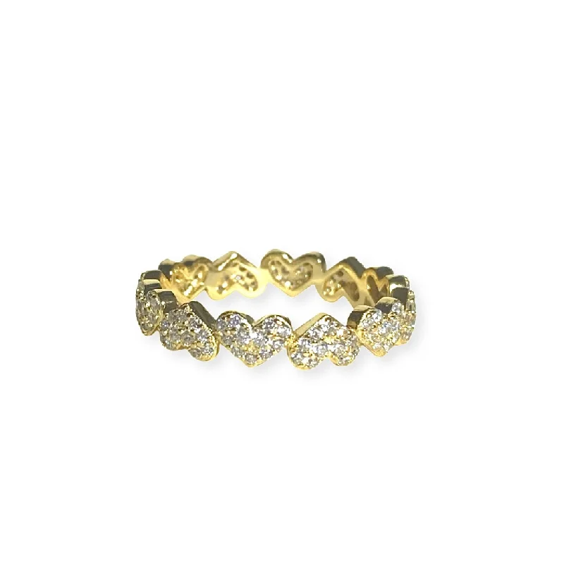 women’s infinity rings-women’s infinity rings-Amore Sparkle Heart Eternity Band Ring