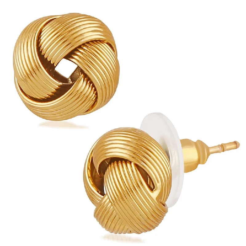 women’s feather earrings-Mahi Gold Plated Push Back Piercing Stud / Tops Single Mens Earrings (BB1101016G)