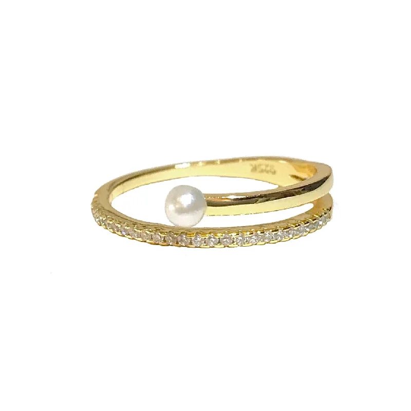 women’s infinity diamond rings-women’s infinity diamond rings-Noelia Pearl Pave Thick Ring