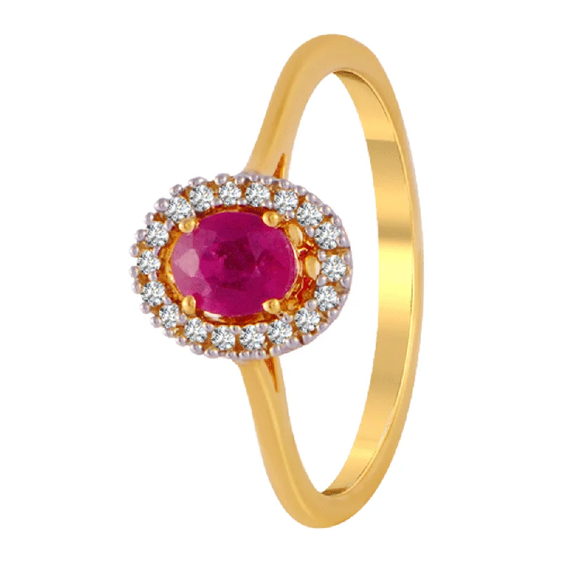 women’s cocktail rings-18KT (750) Yellow Gold And Diamond Ring For Women