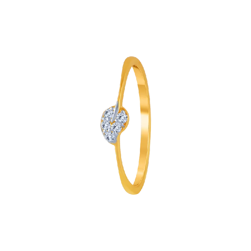 women’s adjustable rings-18KT (750) Yellow Gold And Diamond Ring For Women