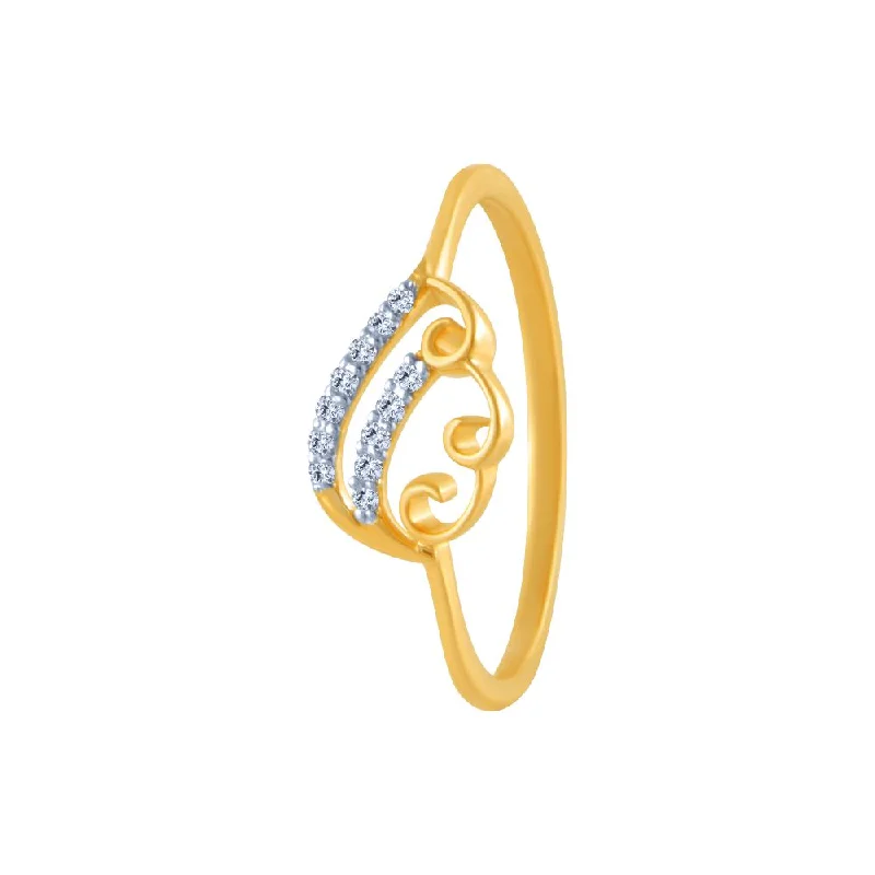 women’s vintage diamond rings-18k (750) Yellow Gold And Diamond Ring For Women