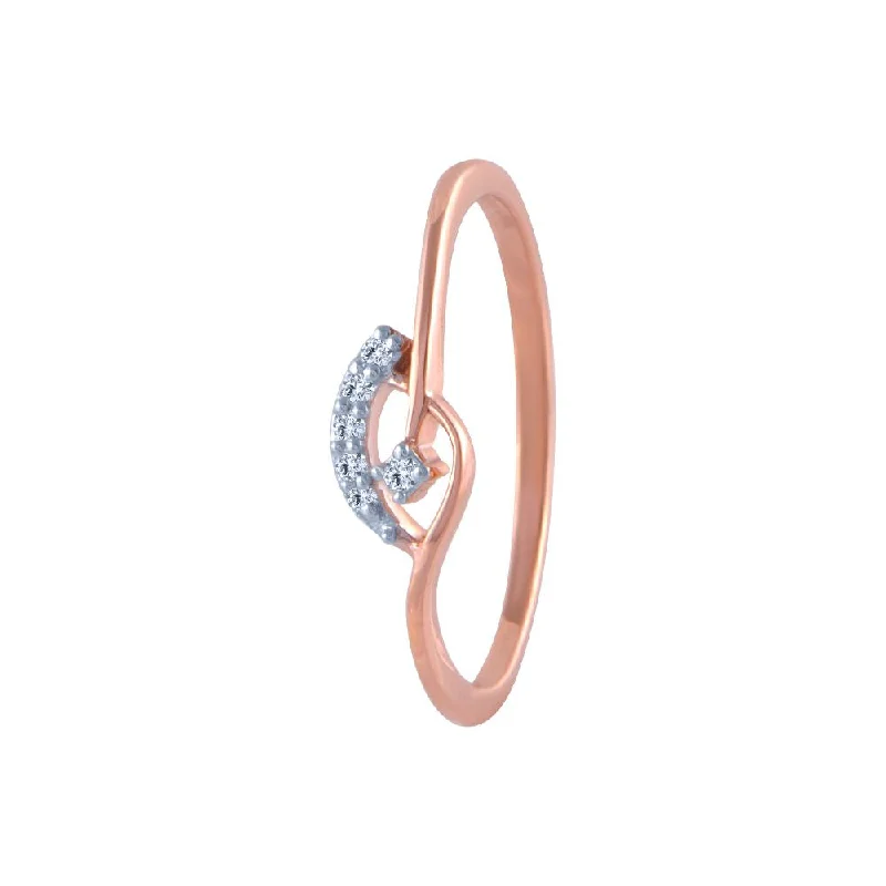 women’s designer rings-18k (750) Rose Gold And Diamond Ring For Women