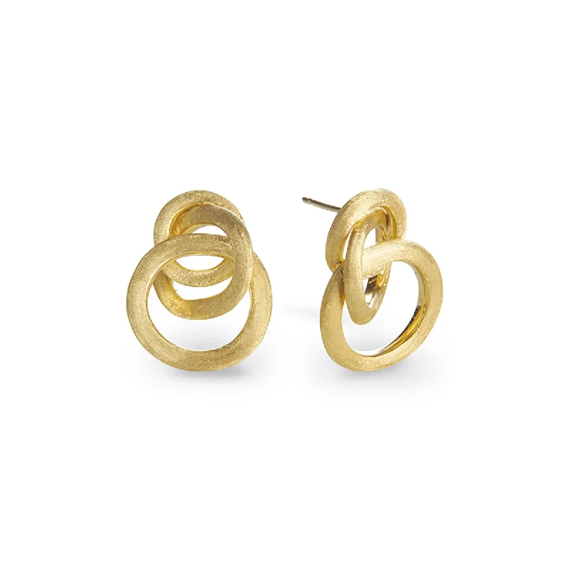 women’s statement earrings-Jaipur Link Knot Stud Earrings in 18K Yellow Gold