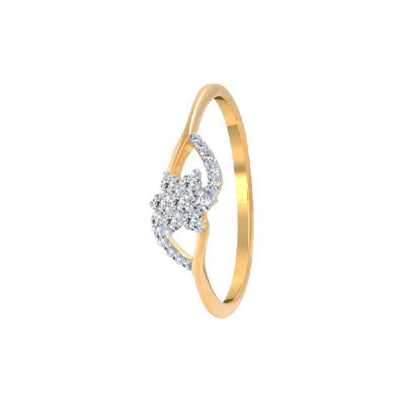 women’s minimal rings-18KT (750) Yellow Gold And Diamond Ring For Women