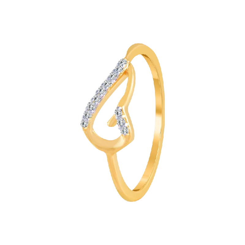 women’s trendy rings-18KT (750) Yellow Gold And Diamond Ring For Women